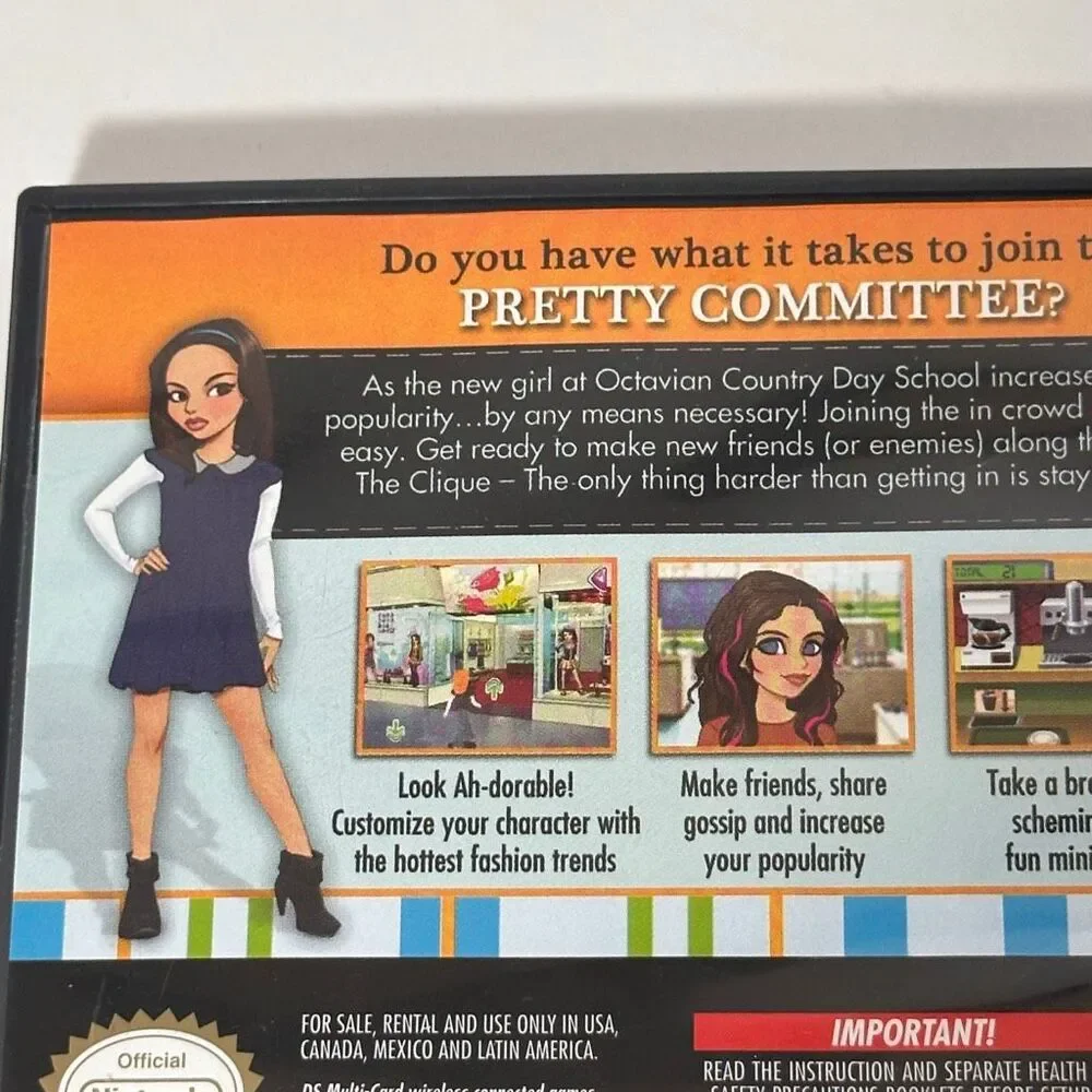 Nintendo DS The Clique: Diss And Make Up Game
